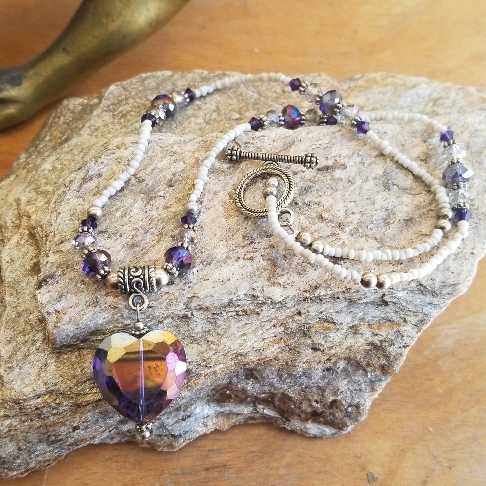 Handmade Natural gemstone and crystal necklace